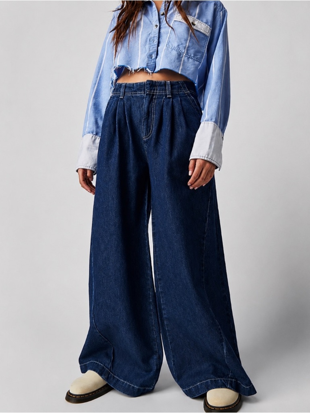 Free People We The Free Equinox Denim Trousers Size 10 (run big)
